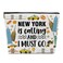 Funny New York Trip Makeup Bag, City Themed Gifts Favors, New York Is Calling And I Must Go, Travel Lover Gifts For Women Her, Travel Cosmetic Bag For Holiday Trip Vacation
