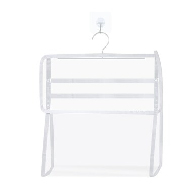 yueton 1 Set Hanging Bathroom Wash Bag Transparent Toiletries Storage Bag Toy Hanging Bag Hook Makeup Bag Travel Toiletries for Travel Bathroom Waterproof Bathroom Hanging Clothes and Towels