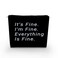 Simple Letter Makeup Bag Black Cute Organizer Bag Canvas Toiletry Zipper Pouch I'm Fine Cosmetic Bag Ideal Birthday Gift for Women Friends Sisters BFF