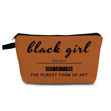 African Ameican Black Woman Makeup Bag Inspirational Organizer Bag Toiletry Zipper Pouch The Purest Form Of Art Cosmetic Bag Birthday Present for Black Women Lady Friends Sisters