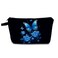 Butterfly Present Floral Blue Rose Butterfly Makeup Bag Cute Small Organizer Bag with Zipper Blue Rose Butterfly Cosmetic Bag Birthday Presents for Butterfly Lovers Women Friends