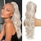 Wavy Drawstring Ponytail Extensions Icy Blonde Long 26 Inch Synthetic Fake Hairpiece for Women