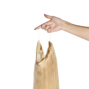 Zala Halo Hair Extensions - Human Hair Band for Seamless Blending + Styling - Instantly Add Volume &amp; Length - 100% Remy Hair Extensions in Beachy Blonde (150g / 20 inch)