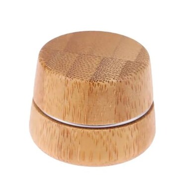 Mini Round Wooden Box Empty Refillable Bamboo Cream Jars Bottles Container Sample Storage with Screw Cap Waterproof Make Up Lotion Sample Lip Balm Box