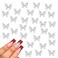 Butterfly Nail Charms - 3D Alloy Butterflies, Glossy Shiny Silver Metallic Nail Jewelry, Cute Rhinestones for Women Girls Nail Art Accessories, 20Pcs