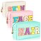 ZAUGONTW 3 Pcs Preppy Patch Makeup Bag Chenille Letter Bag, PU Leather Waterproof Toiletry Bag Hair Bag with Nylon Zipper Patches Makeup Organizer Bag Set for Women