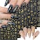 8 Sheets Sun Star Nail Art Stickers Moon Nail Stickers 3D Self-Adhesive Snake Nail Decals Gold Star Sun Space Moon Designs Nail Art Supplies for Women Girls Acrylic Decorations Salon Accessories