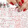 Valentine's Day Nail Art Stickers 8 Sheets Red Heart Nail Stickers Bear Couple Cute Valentines Day Romantic Nail Designs Nail Art Supplies Cute Love Nail Decals for Women Acrylic Manicure Decorations