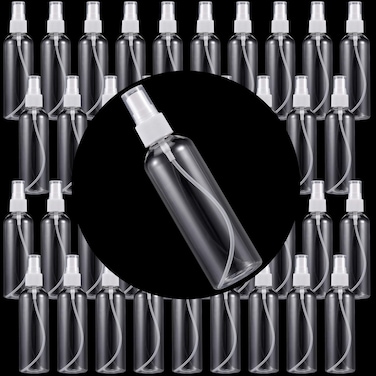 50 Pcs 3.5oz / 100ml Clear Plastic Spray Bottles, Empty Spray Bottles with Caps, Fine Mist Travel Bottle, Refillable Liquid Containers, Mini Spray for Hair Spray, Perfumes and Other Liquids