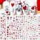 Valentine's Day Nail Art Stickers 3D Self-Adhesive Gold Love Heart Cupid Lips Black Swan High Heels Nail Design Stickers for Women Girls DIY Valentine's Day Manicure Decoration Accessories 6 Sheets