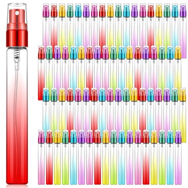 Zhehao 72 Pieces Mini Perfume Spray Bottles 10 ml Colorful Glass Fine Mist Refillable Spray Empty Bottles Perfume Atomizer Small Sample Containers for Perfume Travel Essential Oils Cleaning