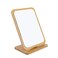 1 PC Rectangular Compact Table Mirror Vertical Wood Frame Mirror Table Mirror 90 Degree Rotation Makeup Mirror Back Stand Makeup Mirror (Vertical)