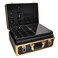 Makuep Train Case,Extra Large See-Through 6 Trays Makeup Box Travel Case Professional Cosmetic Storage for Makeup Artist, Nail Tech, Hairstylists Salon Barber Case PRO Golden(Golden)