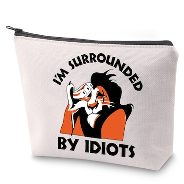 ZJXHPO Villains Lion Scar Travel Case Gift Lion Cosmetic Bag I'm Surrounded By Idiots Makeup Zipper Pouch Bag For Her (By Idiots)