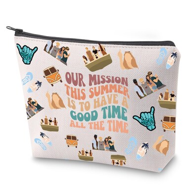 ZJXHPO OBX Pogue Outer Banks Survival Kit North Carolina Beach Makeup Bag With Zipper Pogue Adventure Gift (good time)