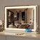 ZL ZELing Vanity Mirror with Lights 32" x 23" LED Makeup Mirror with Lights, Dimmable 3-Color Lighting and 5X Magnification Mirror, Touch Screen Control, Wall-Mountable and Tabletop Design