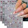 Christmas Nail Stickers for Nail Art 3D Self-Adhesive White Snowflake Nail Decals Gold Silver Reindeer Nail Design Stickers Xmas Hat Nail Art Stickers for Women Hoiday Nail Art Decoration 4Pcs