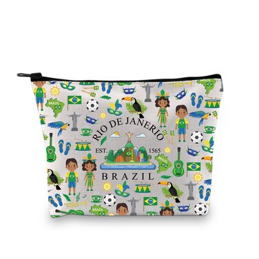 Zuo Bao Rio De Janeiro Cosmetic Bag Rio De Janeiro Souvenir Rio Travel Gift Brazil Cosmetic Bag Brazil Gift Brazil National Flag (RIO DE JANERIO)