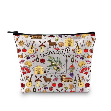 Zuo Bao Andalusia Cosmetic Bag Olive Gift Spain Gift Seville Makeup Bag Spanish Olives Spain Travel Gift Andalusia Travel Toiletry Bag (ANDALUSIA)