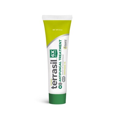 terrasil Antifungal Cream MAX 6X, Clinically Proven Clotrimazole, Soothing Relief for Jock Itch, Athletes Foot, Fungal Yeast Infection, Ringworm, Tinea - Effective Treatment of Skin Fungus (0.5 oz)