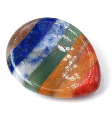 Chakra Worry Stone, Anxiety Relief Items, Crystals and Healing Stones, Thumb Worry Stones Stress Relief Gifts, Meditation Crystal