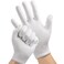 7 Pairs White Cotton Gloves for Dry Hands Sleeping, Breathable Moisturizing Gloves Overnight for Women and Men Eczema Safety Work Serving Costume Inspection