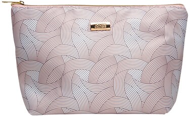 Jones New York Women's Cosmetics Bag - Travel Makeup and Toiletries Top Zip Wedge Pouch, All Blush/Swirl