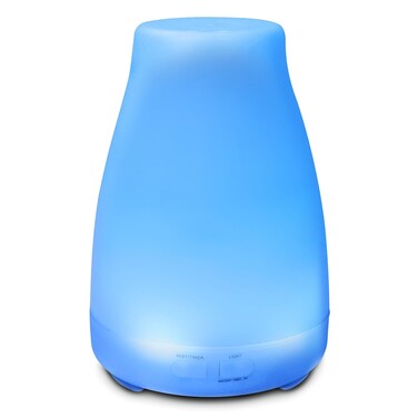 HDE Essential Oil Diffuser Aromatherapy 7 Color Changing LED Light Portable Cool Mist Humidifier with Waterless Auto Off for Home and Office - White
