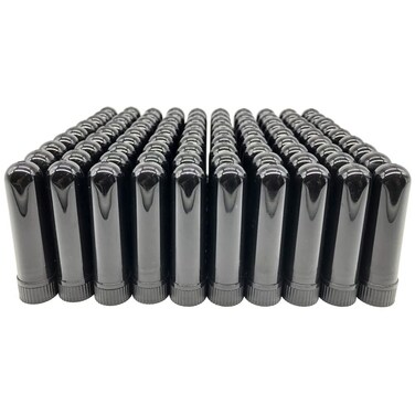 Essential Oil Aromatherapy Blank Nasal Inhaler Tubes (Includes 100 inhalers+110 unscented Wicks+5 Plastic Droppers+2 Plastic Tweezers)-Black.