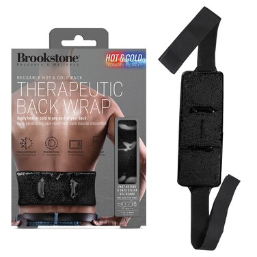 Brookstone Gel Bead Ice Pack Back Wrap - Ice Belt for Lower Back Pain Relief - Silicone Bead Hot Cold Pack to Reduce Swelling - Gel Bead Ice Packs Reusable for Back Pain Relief (Midnight Black)