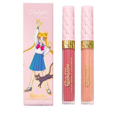 Colourpop x Sailor Moon Ultra Lip Set - High-Shine, Non-Sticky &amp; Hydrating Pink Lip Gloss &amp; Diffused Matte Lipstick Set with a Flexible Paddle Applicator - Daylight (2 Count)