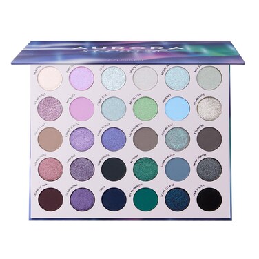 ColourPop Aurora Struck Eyeshadow Palette - Cool Tone Eye Makeup Palette with Matte, Metallic, Matte Sparkle &amp; Glitter Finishes - High-Pigment Eye Makeup with a Long-Wearing Formula (1.16 oz)