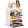 Sorbus Clear Cosmetic Makeup Organizer - Make Up &amp; Jewelry Storage, Case &amp; Display - Spacious Design - Great Holder for Dresser, Bathroom, Vanity &amp; Countertop (3 Large, 4 Small Drawers) [Marble Print]