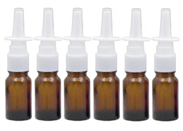 6Pcs 10ml/0.34oz Glass Nasal Spray Bottles - Portable Empty Refillable Fine Mist Sprayers Atomizers Cosmetic Makeup Perfume Storage Container Vials(Brown)