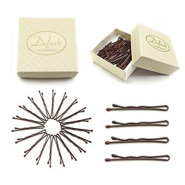 Dofash 100Pcs 3.5CM/1.38IN Professional Mini Bobby Pins Black Long Bobby Pins Hair Pins with Gift Box for Women Girls Fine Hair (Black)