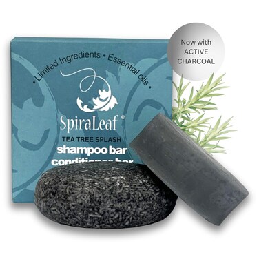 SpiraLeaf Bar &amp; Conditioner Bar, Essential Oil: Limited Ingredients; Made USA, No Colorings. Concentrated Formula (Tea Tree Splash)