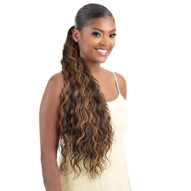 Organique Mastermix Shake N Go Pony Pro Weave Ponytail - Breezy Wave 26" (Color:1B OFF BLACK)