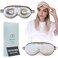 MATASSE Silk Eye Mask for Sleeping with Adjustable Elastic Band - 3D Contoured, Eye Cover Sleep Mask w/Genuine Mulberry Silk Including The Strap for Women, Men (Champagne)