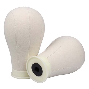 Beauty Trendz Canvas Head for Wigs 22-inch Salon Styling Head with Mount Hole for Wig Making, Display Stand, Durable Easy Pin Use