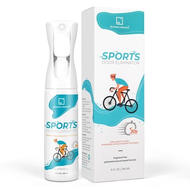 Sports Odor Eliminator - Unscented Deodorizer Spray for Sneakers, Bowling Shoes, Hockey Gear, Helmets, and Ice Skates - 9 Fl Oz