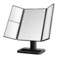 Elements Tri Fold LED Vanity Mirror, 3 Magnifications and Dimmable LED Lights, Black, 7.09x4.69x11.61 Inch
