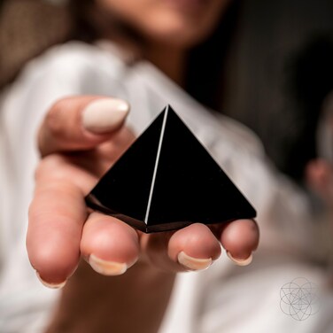 Conscious Items - Black Obsidian Pyramid - The Pyramids of Power - The Protection Pyramid - Chakra Prymaid - 4 Side Pyramid - Natural Stone Pyramid - Crystal Pyramids for Positive Energy