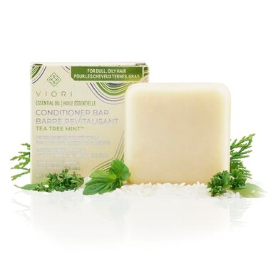 Viori Tea Tree Mint Essential Oil Conditioner Bar Made with Rice Water - Handcrafted All Natural Organic Conditioner
