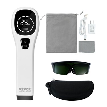 VEVOR Red Light Therapy Device, Portable Red Light Therapy for Body and Pets, Handheld Red Light Healing Device with LED Display for Muscle Pain Relief &amp; Dog, Cats (12 * 650nm + 4 * 808nm)