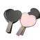 Luxury 2 Pc Bling Diamond Rhinestone Heart Shaped Handheld Cosmetic Travel Mirror (Pink and Black)