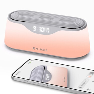 Nimba OFLO White Noise Sound Machine for Sleep, Sunrise Alarm Clock with Wake Up Light, Designed for Adults Setting Personal Self-Care Routine with Soothing Sounds and Ambient Light