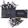 Travel Makeup Brush Set Professional 18 PCS ULTRA SOFT Black Makeup Brushes Set with Case - All-in-One Foundation, Contour, Blending Brush for Makeup Kit &amp; Eye Shadow Brush Set Make up Brushes Pack