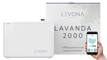 Levona Scent Waterless Diffuser - Essential Oil Aroma Smart Plug-in, Portable Machine for Whole House &amp; Large Spaces, HVAC, with Cleaning Cloth, Covers 6000 sqft - Lavanda 2000 (Scent Not Included)