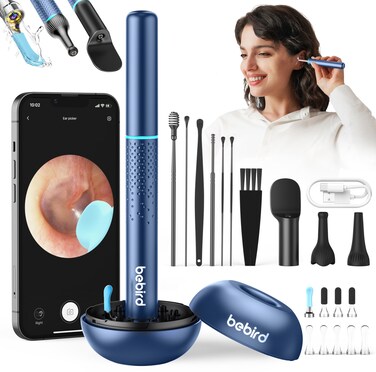 Bebird M9 Ear Care Wax Removal Tool Camera Cleaning Kit- Wireless Cleaner Ear Viewing Scope OTO-Scope with Camera &amp; Light - Video Earpick with 10 Replacement Tips and 3 Check Attachemnts