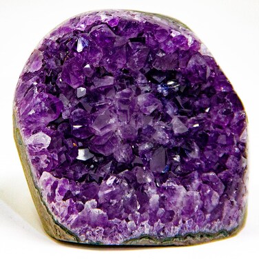 SUPERIOR Amethyst Crystal Cluster Geode, Half Pound raw Healing Crystal Rock. Includes a Free 3 inch Selenite Wand. Deep Purple Crystal geode. Quartz Crystals. Piedra amatista Original.